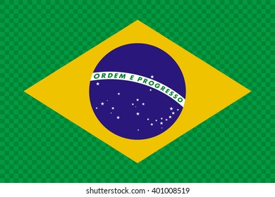 Brazil  official flag isolate in style, stylish, vector illustration