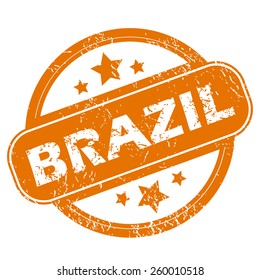 Brazil orange grunge rubber stamp on a white background. Vector illustration