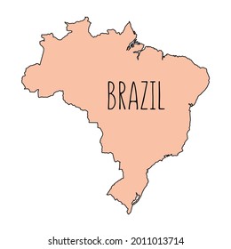 Brazil outline map. Vector editable