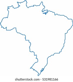 Brazil Outline Map. Vector Illustration.