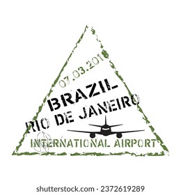 Brazil passport stamp on white background