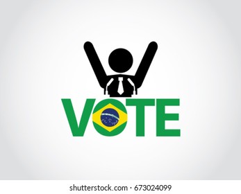 Brazil Podium Politician Celebrate Vote