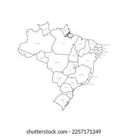 Brazil political map of administrative divisions