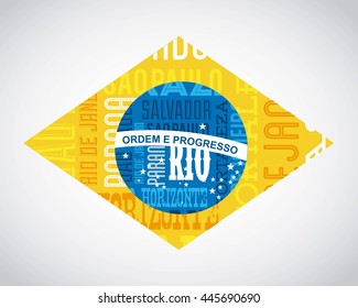 brazil poster isolated icon design, vector illustration  graphic 
