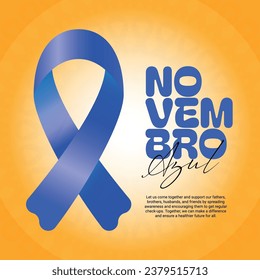 Brazil prostate cancer month novembro azul Blue November awareness  social media post template