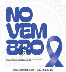 Brazil prostate cancer month novembro azul Blue November awareness  social media post template