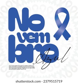 Brazil prostate cancer month novembro azul Blue November awareness  social media post template