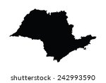 Brazil province map, state Sao Paulo vector map silhouette isolated on white background. High detailed silhouette illustration. 