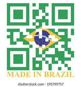 Brazil QR code flag, vector