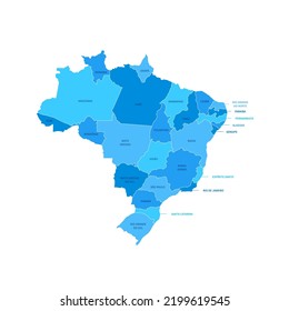 Brazil Regions Map with Editable Outline Vector Illustration