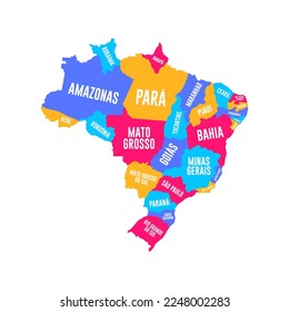 Ilustración de vectores de mapas de regiones de Brasil