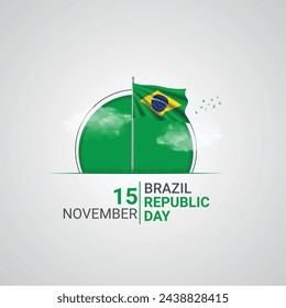 día de la república de brasil. día de la república de brasil diseño de anuncios creativos 15 de noviembre. vector, ilustración 3D.