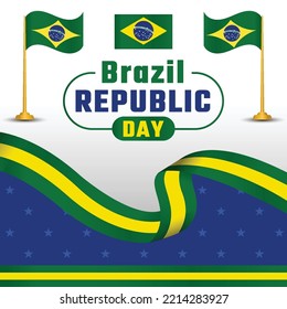 Brazil Republic Day Vector Illustrator Template