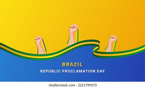 Brazil Republic Proclamation Day Background Celebration. Vector Illustration.