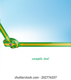 brazil ribbon  flag on background
