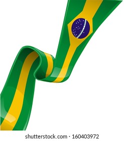 bandera de la cinta brasil sobre fondo blanco