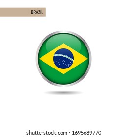 Brazil round flag vector design with gradient stroke
