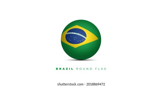 Brazil Round flag vector illustration. Good template for Brazil Independence day or national day design.