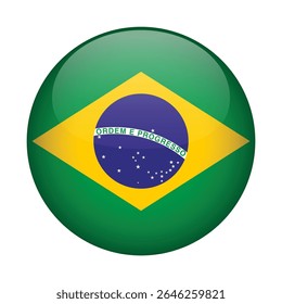 Brazil as round glossy vector icon