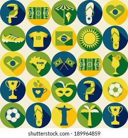 Brazil seamless pattern. icons set of Brazil!