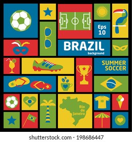 Brazil set. Vector elements for your design.