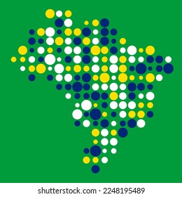 Brazil Silhouette Pixelated pattern map illustration