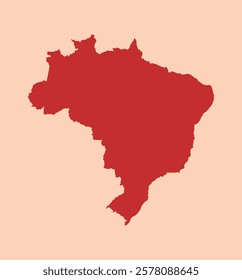 Brazil simple flat red map