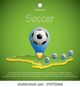 Brazil Soccer 2014 host cities map.Vector