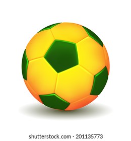 Brazil soccer ball isolated on white background. Vector illustration