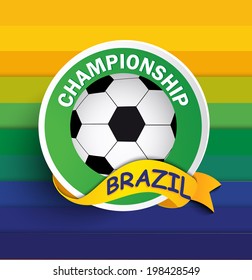 Brazil soccer champions label. EPS10 vector 