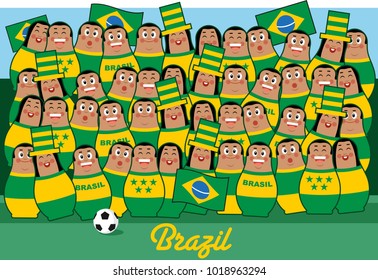 Brazil soccer fans cheering