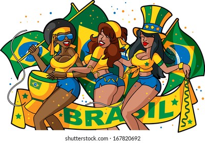 Brazil soccer fans cheering