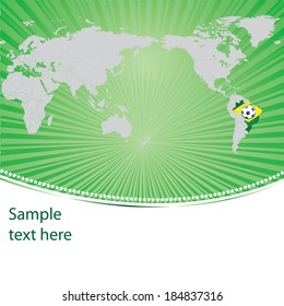 brazil soccer football map flag