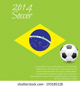 Brazil Soccer green background 