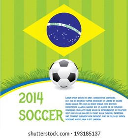 Brazil Soccer green background 