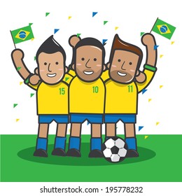 Brazil soccer player celebrate  - vector 