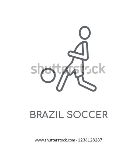 Brazil soccer player linear icon. Modern outline Brazil soccer player logo concept on white background from Culture collection. Suitable for use on web apps, mobile apps and print media.