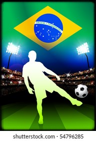 Brazil Soccer Player Stadium Match Original Stock Vector (Royalty Free ...