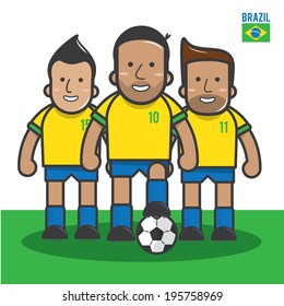 Brazil soccer player team - vector 