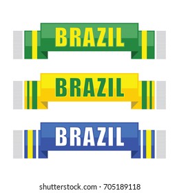 brazil soccer scarf, football scarves set - Shutterstock ID 705189118