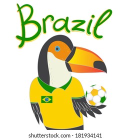 brazil soccer with toucan