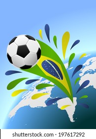 Brazil soccer vector background with copy space.