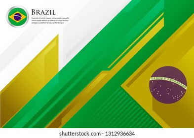 Brazil South Latin America country flag background beautiful vector illustration template cover modern, futuristic, elegant and symbolic. use for banner, card, business, celebrate day, economic world