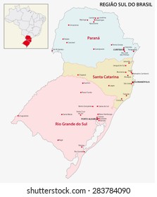 brazil south region map