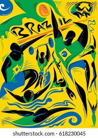 Brazil Sport Art (Vector Art)