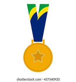 Brazil Sports Gold Medal Vector