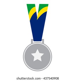 Brazil Sports Silver Medal Vector