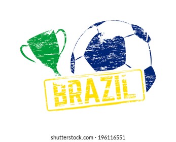 Brazil stamp, vector illustration