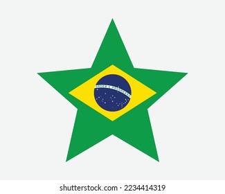 Brazil Star Flag. Brazilian Star Shape Flag. Brasil Country National Banner Icon Symbol Vector 2D Flat Artwork Graphic Illustration svg