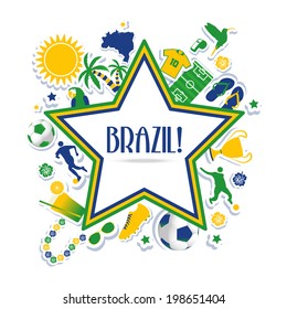 Brazil star flag, soccer summer